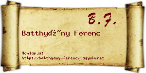 Batthyány Ferenc névjegykártya