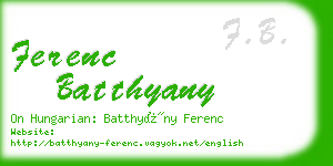 ferenc batthyany business card